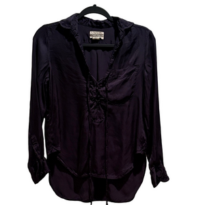 Denim & Supply Ralph Lauren Deep Midnight Blue Lace-Up Blouse